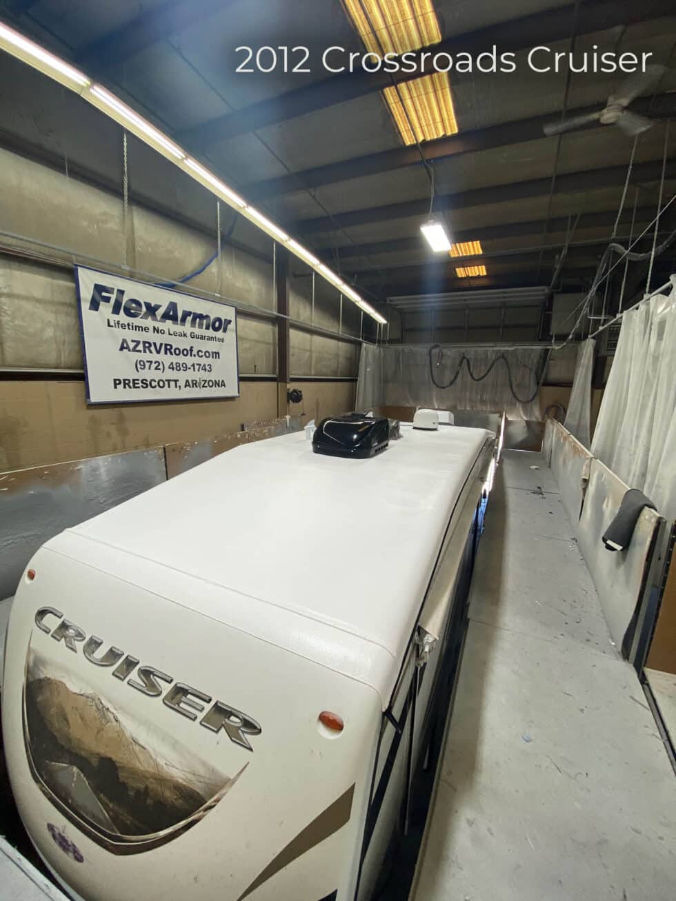 Crossroads Cruiser having it's roof repaired