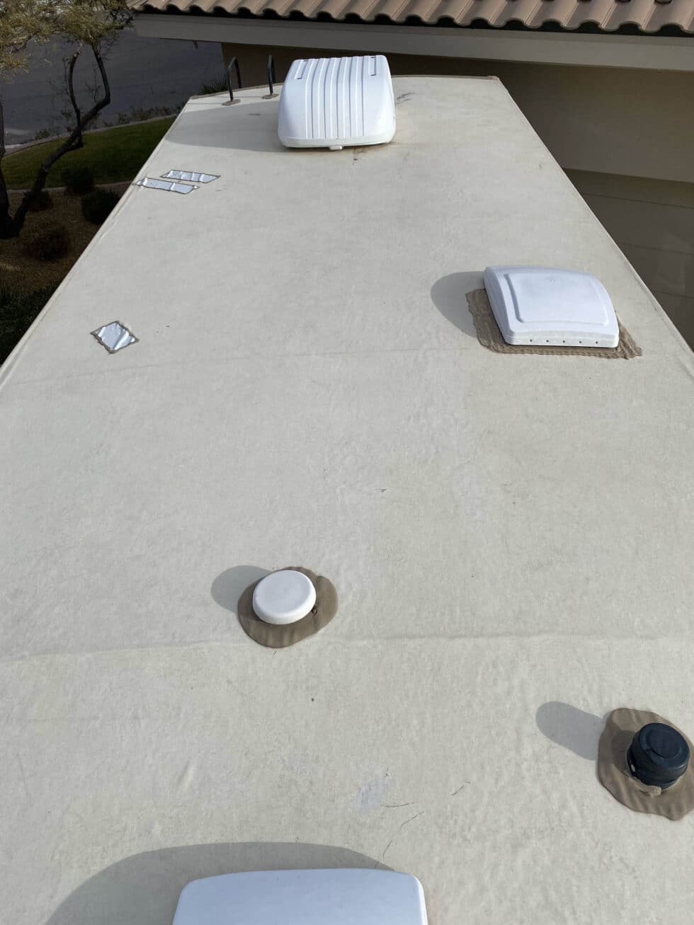 2018 Grand Design Solitude before having its roof repaired at AZ RV Roof in Prescott Arizona