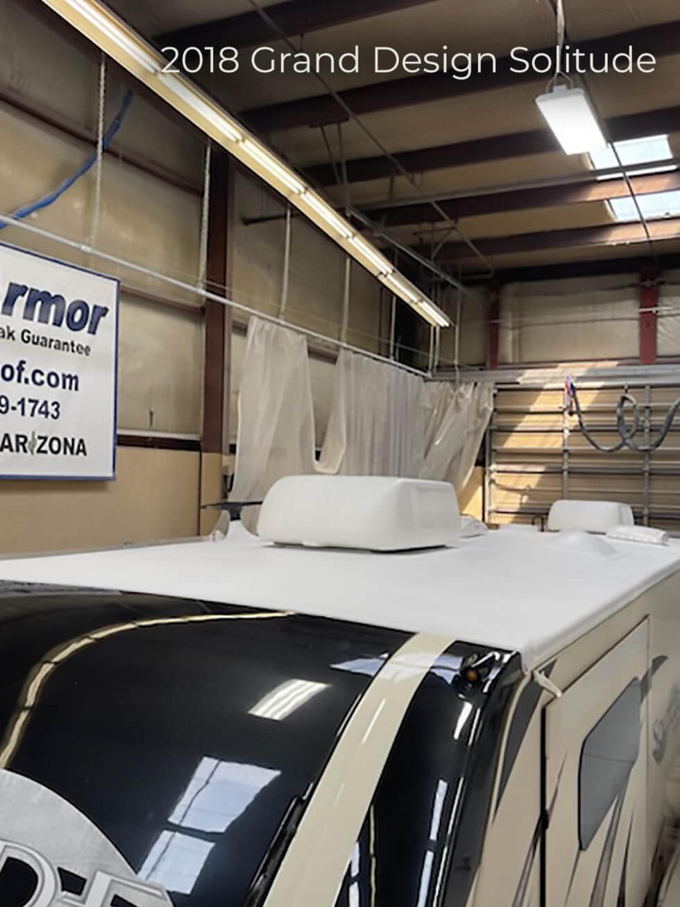 2018 Grand Design Solitude after having its roof repaired at AZ RV Roof in Prescott Arizona