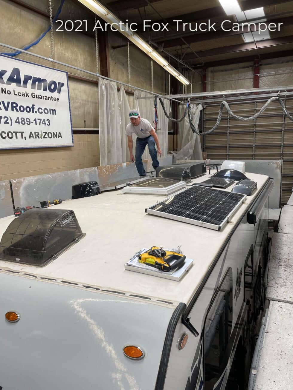 Arctic Fox Truck Camper roof repair