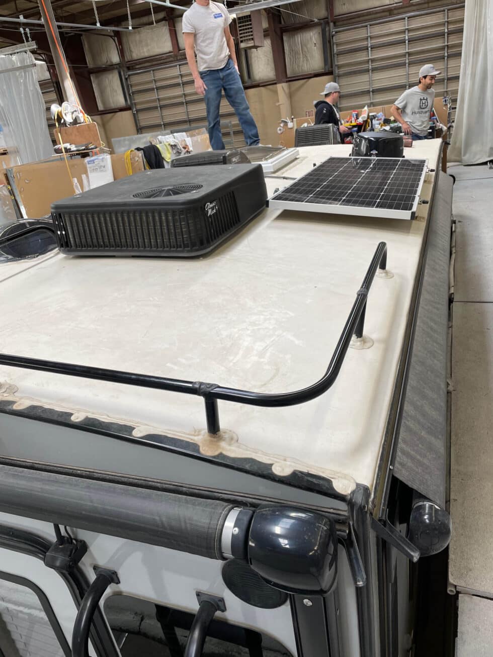 Arctic Fox Truck Camper having roof repaired