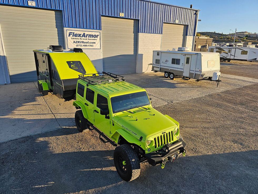 custom travel lite falcon with jeep