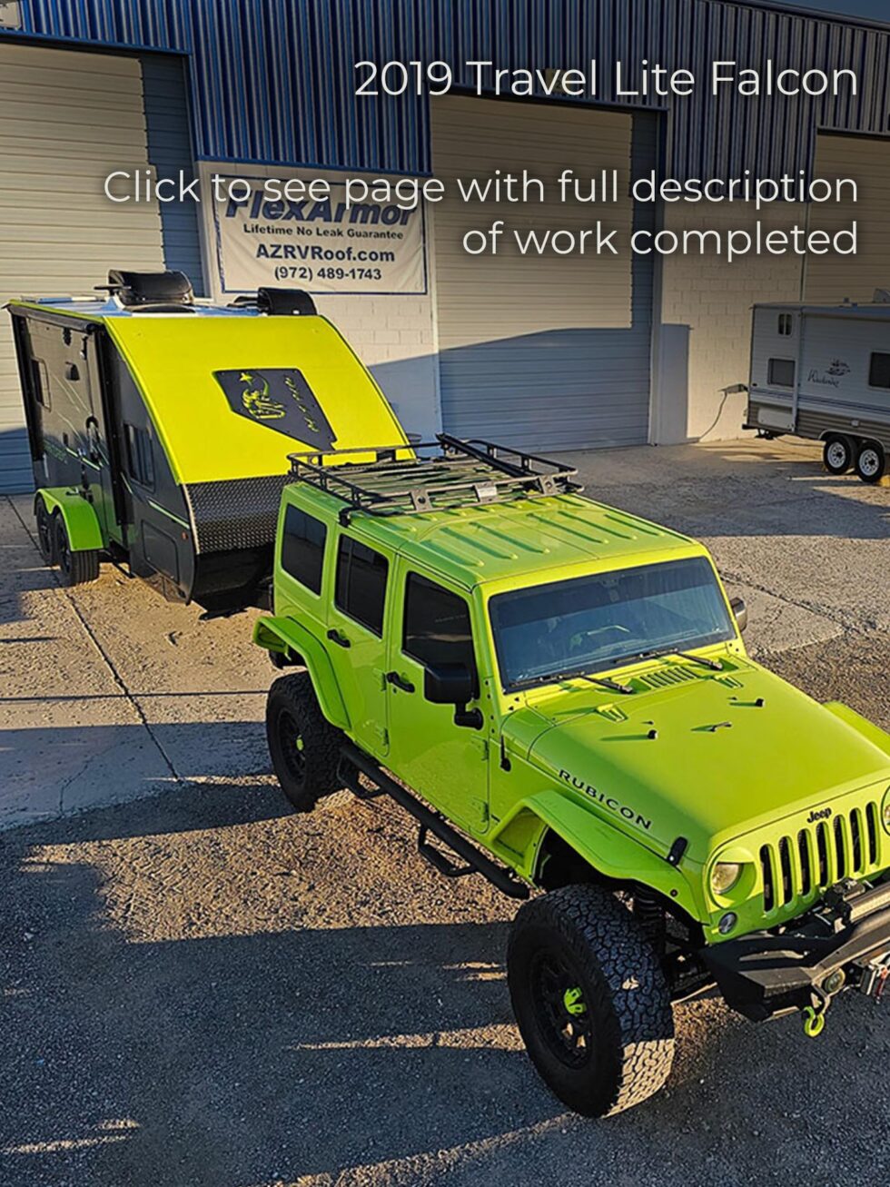 Custom Travel Lite Falcon and matching Jeep