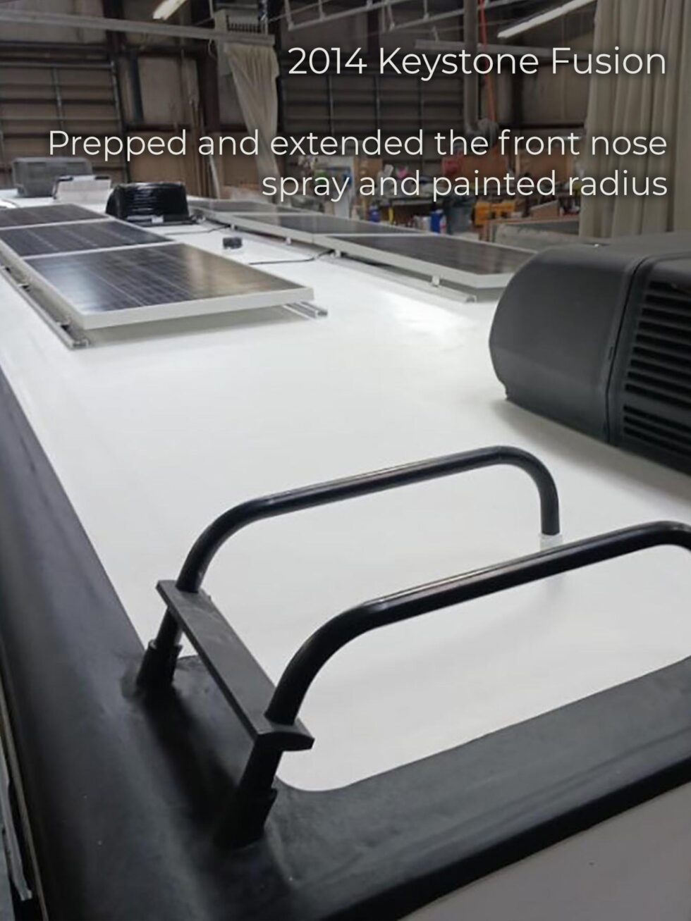 rv roof with solar panels