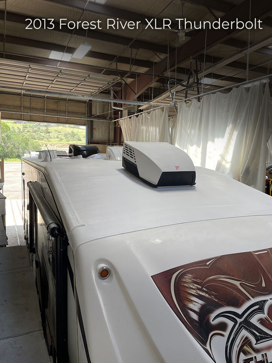 Forest River XLR Thunderbolt in a shop