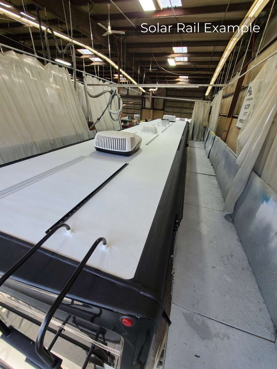 RV Roof with solar rails