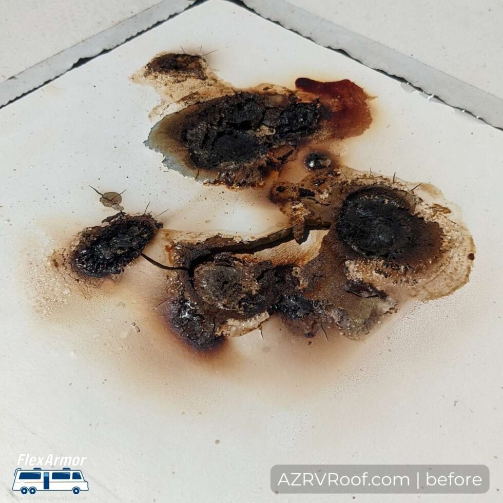 fire damage on a rv roof