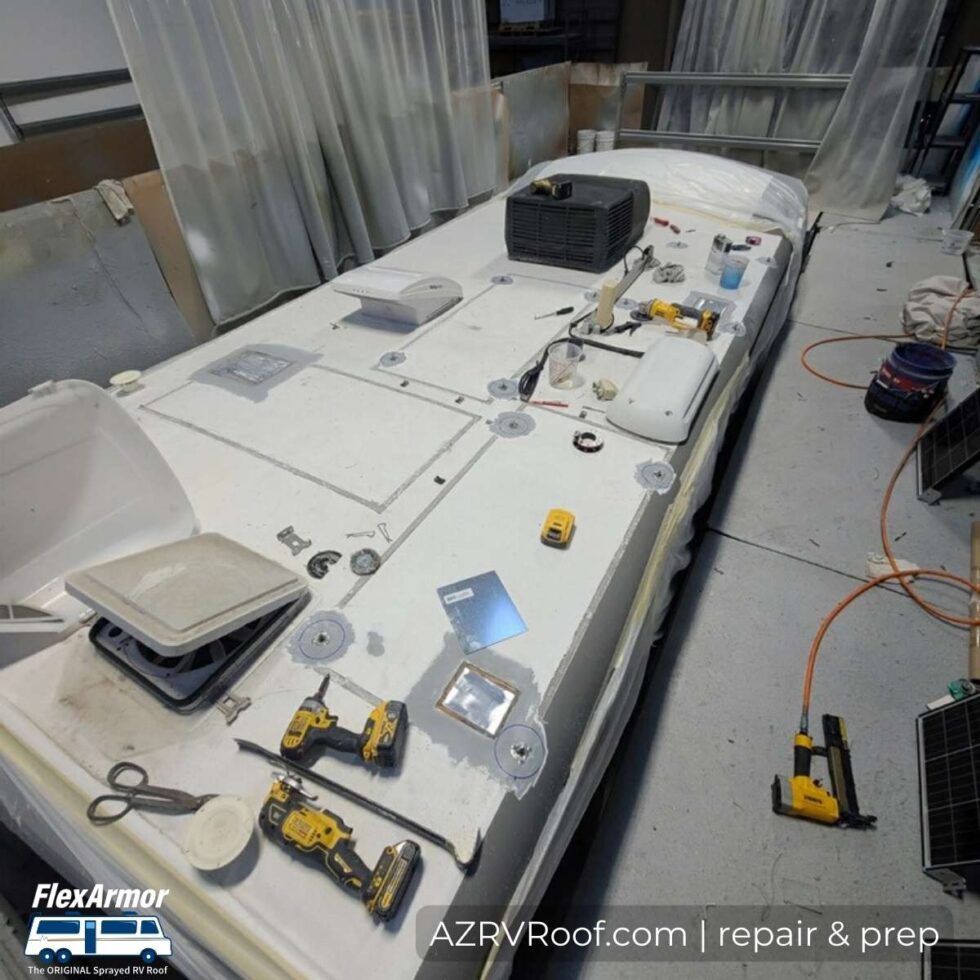 rv roof being repaired