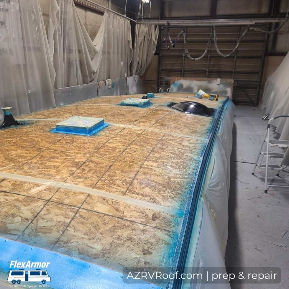 rv roof being repaired