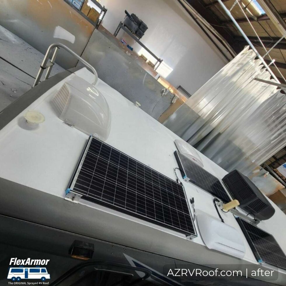 solar panels on a flexarmor rv roof
