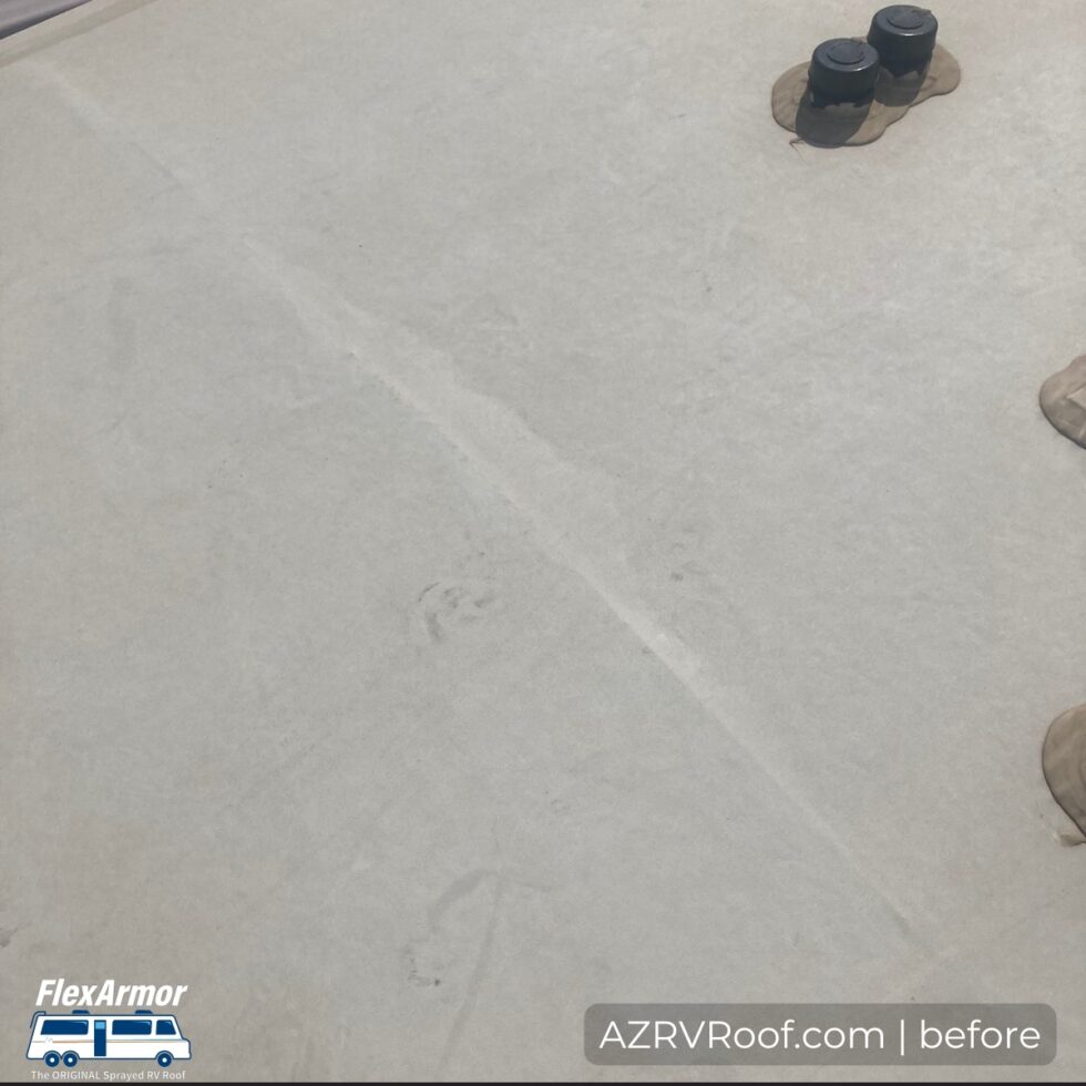 rv roof with staples tearing buckled membrane