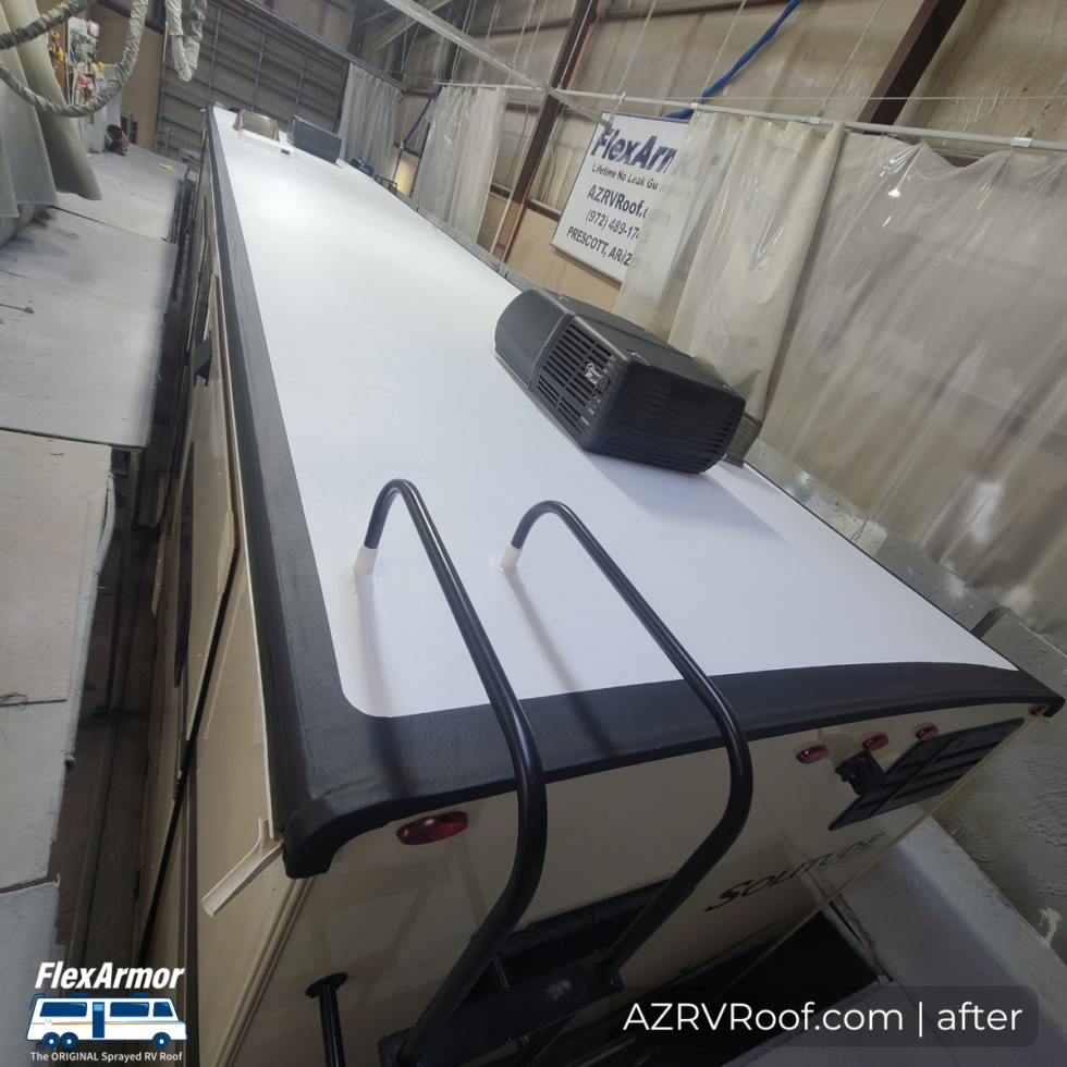 rv in shop for a new roof