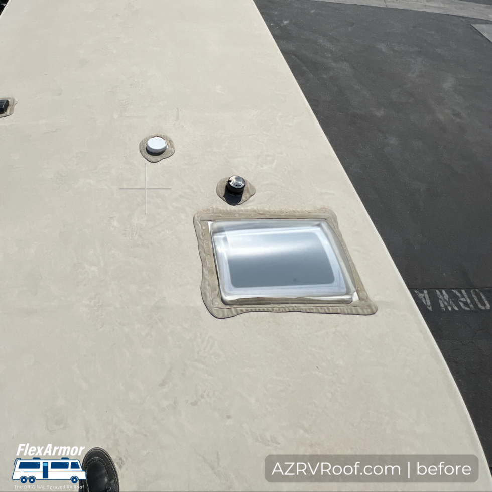 rv in shop for a new roof